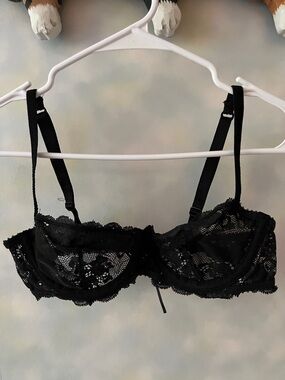 Victoria's Secret Black Lace Balconette Bra